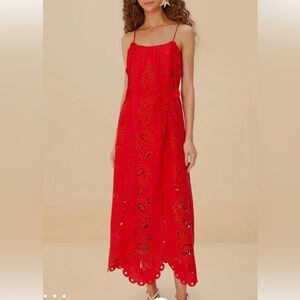 FARM Rio Red Flowers Richelieu Maxi Dress ❤️